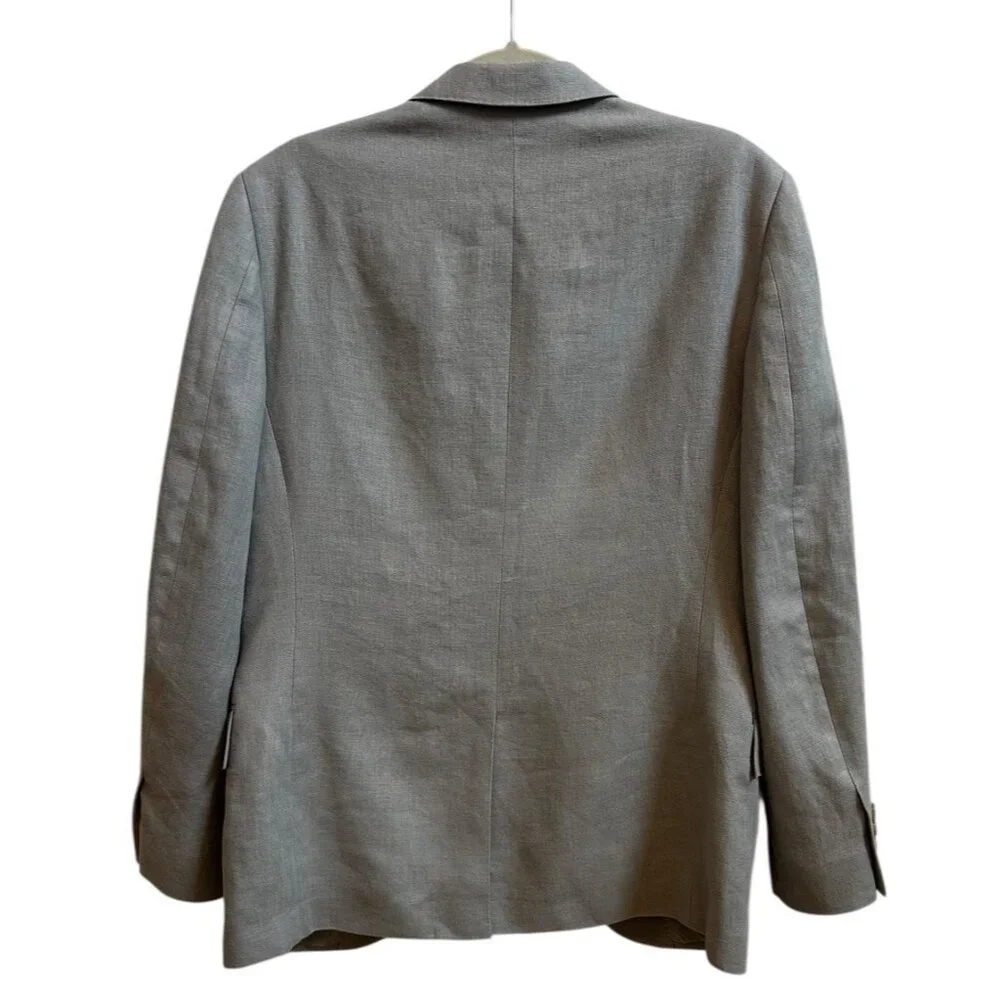 J. Crew‎ Ludlow Blazer Suit Jacket 100% Irish Linen Mens 36S Stone Gray Travel